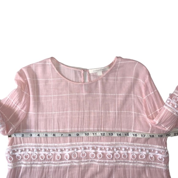 Jonathan Simkhai Embroidered Grid Trumpet Top Pink - Picture 5 of 13